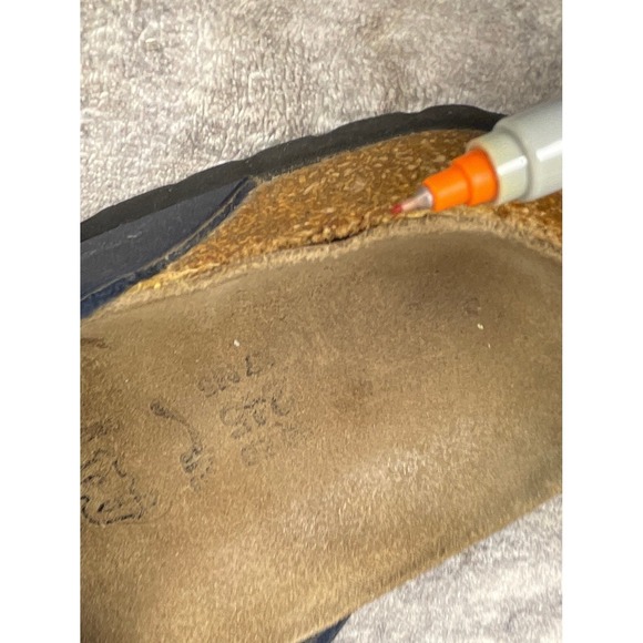 Birkenstock Womens 38 Boston Oiled Leather Clogs Solid Elemental Blue Comfort - Picture 9 of 13